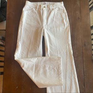 Frame Denim Le Baggy Palazzo Rumpled Blanc Grind Size 27